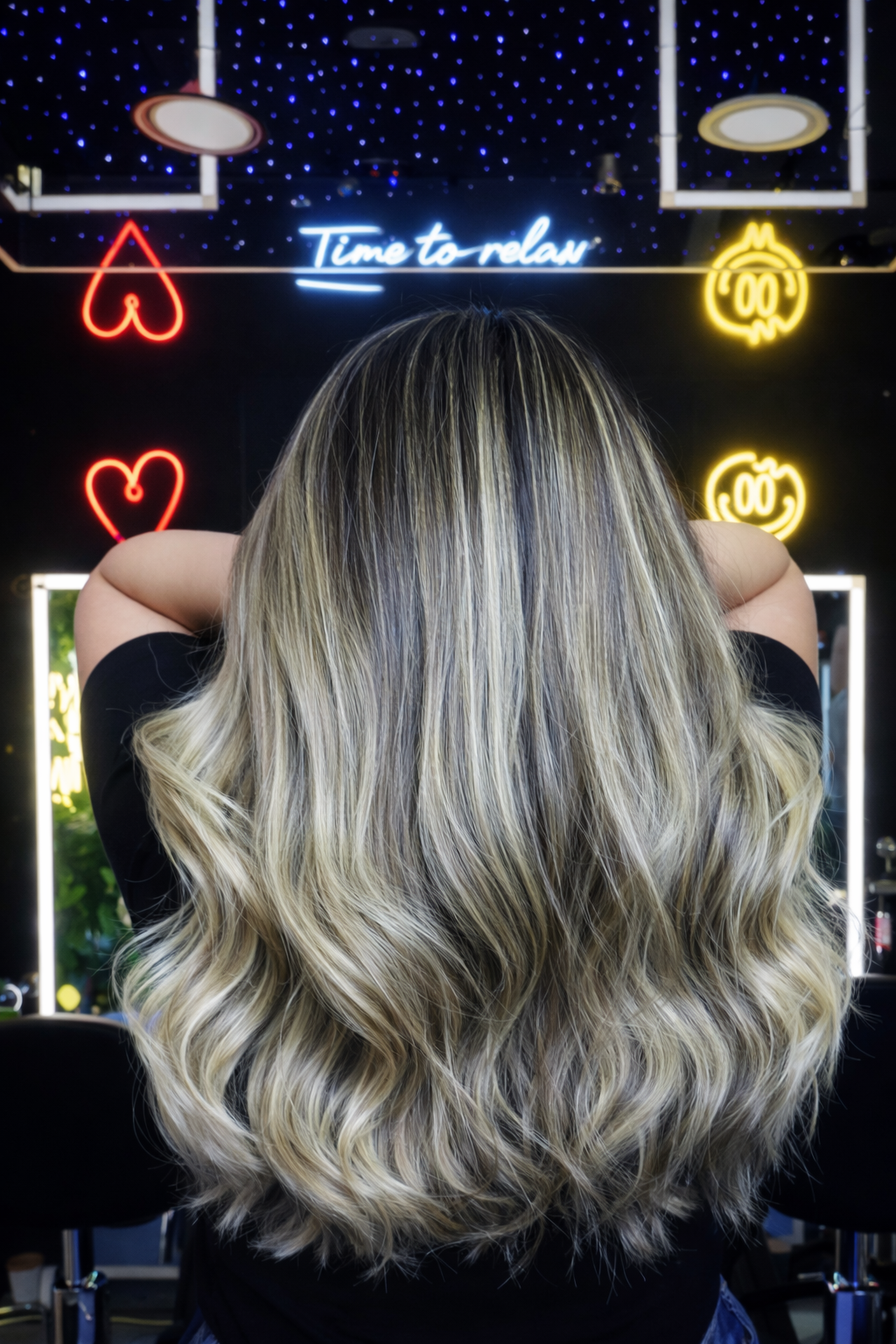 Dimensional blonde balayage hair transformation in Fort Lauderdale