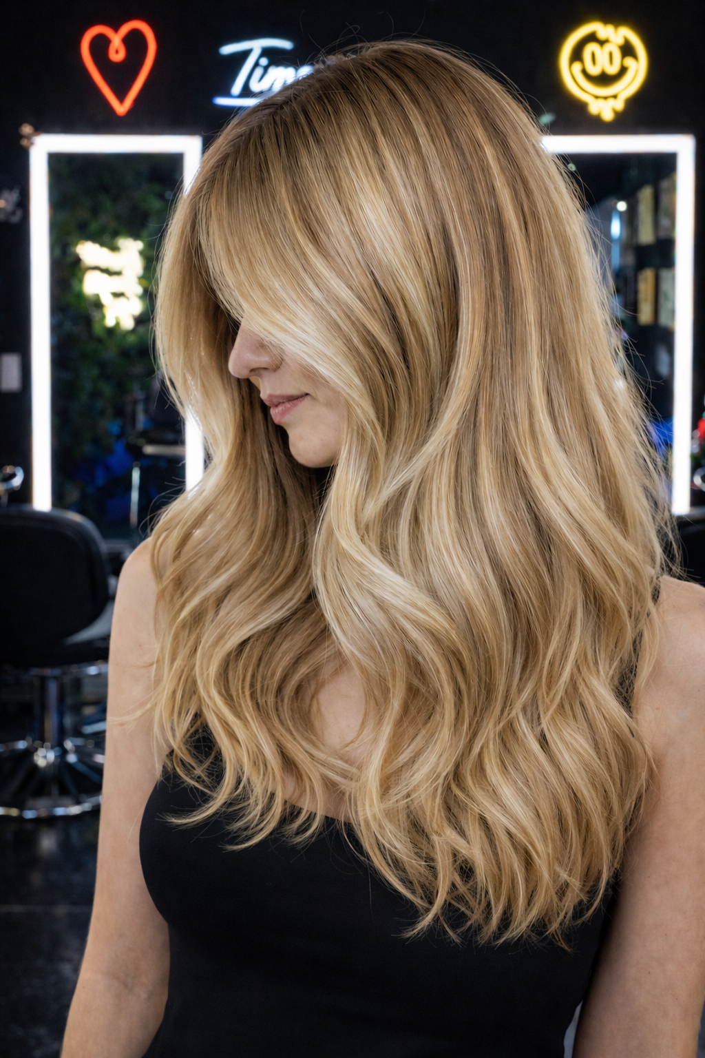 Soft dimensional blonde balayage hair color in Fort Lauderdale
